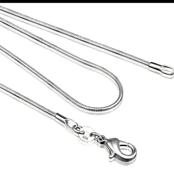 1MM NEW 925 STERLING SKINNY SILVER ROUND SNAKE CHAIN NECKLACE 18" - Picture 2 of 13